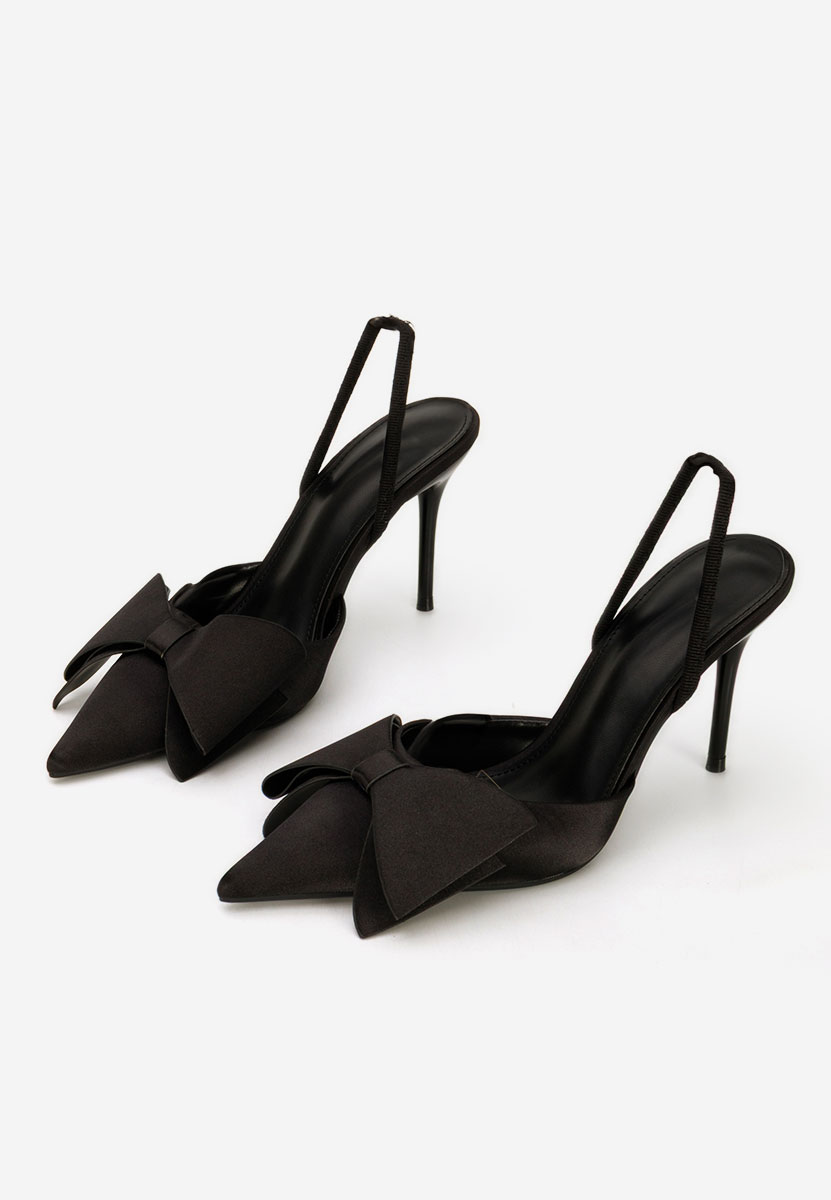 Pantofi cu toc subtire Marry negri