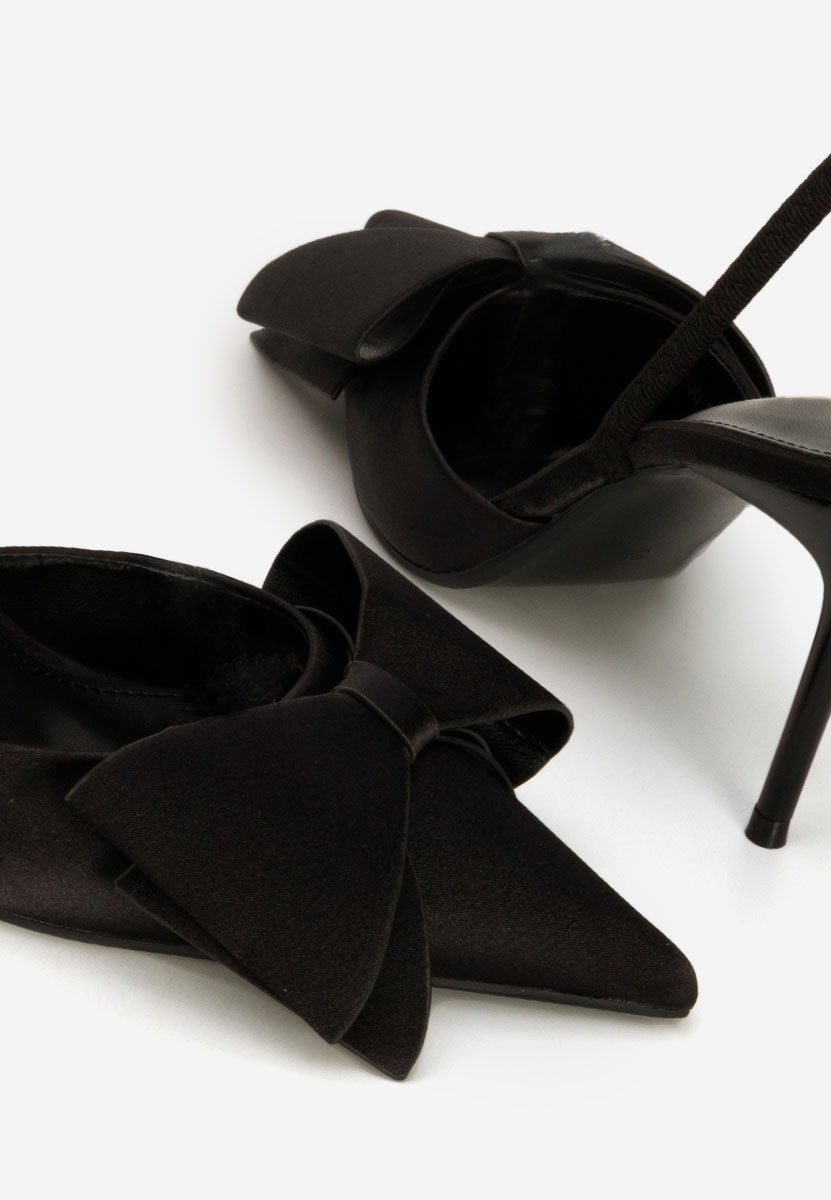 Pantofi cu toc subtire Marry negri