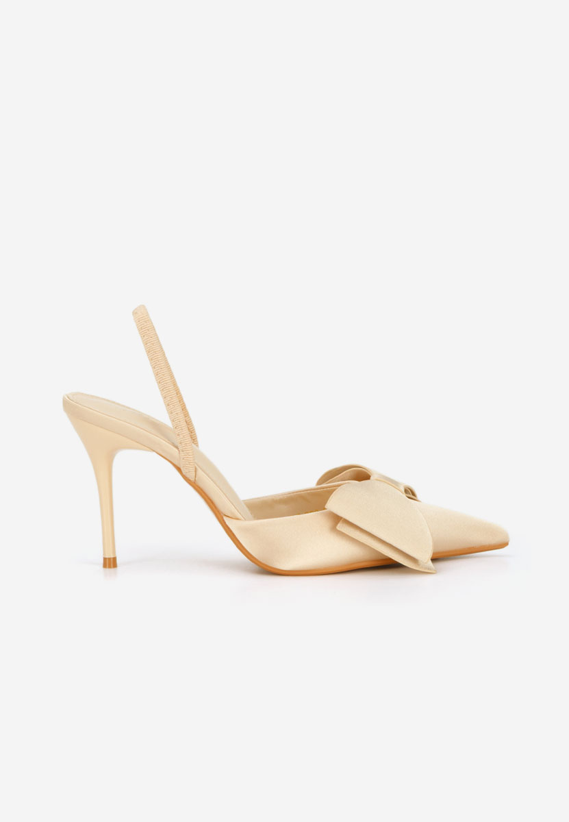 Pantofi cu toc subtire Marry bej
