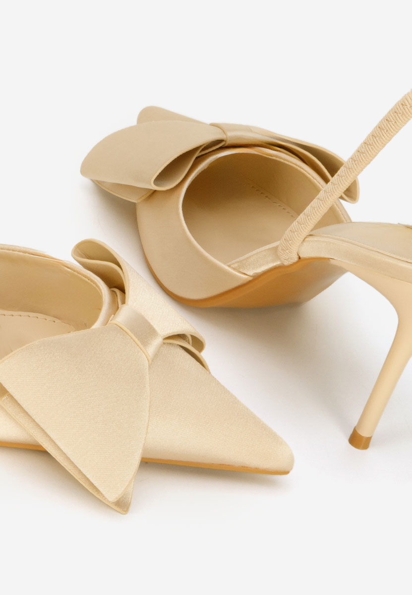 Pantofi cu toc subtire Marry bej