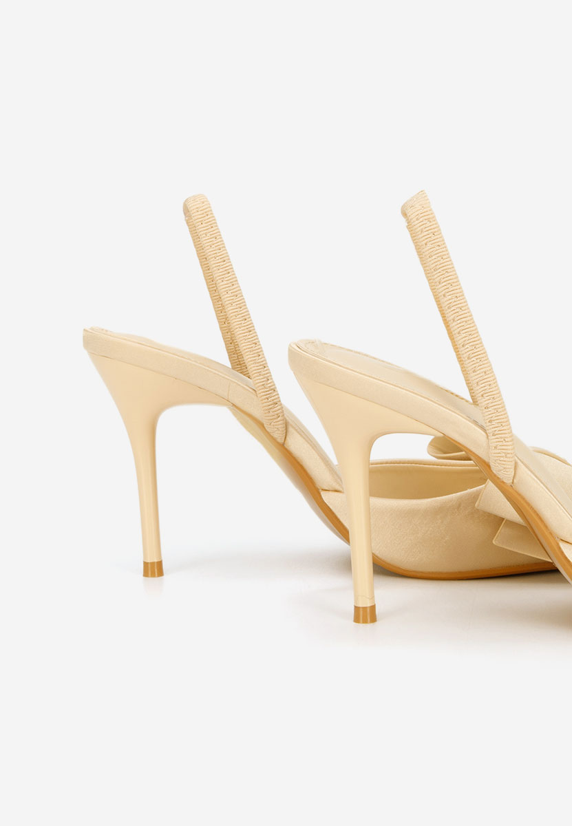 Pantofi cu toc subtire Marry bej