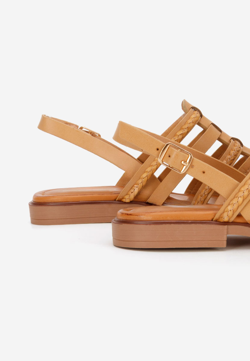 Sandale fara toc Aminta kaki