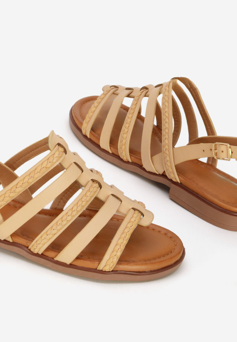 Sandale fara toc Aminta bej