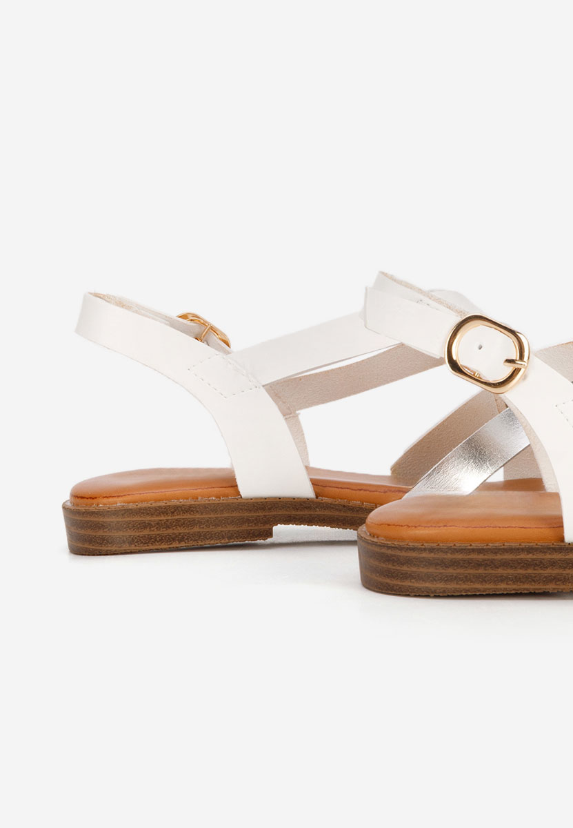 Sandale fara toc Latifia albe
