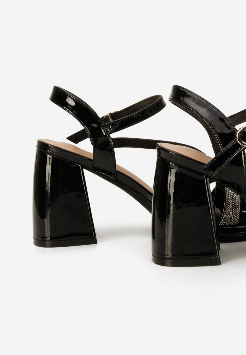 Sandale cu toc gros Bogdana negre
