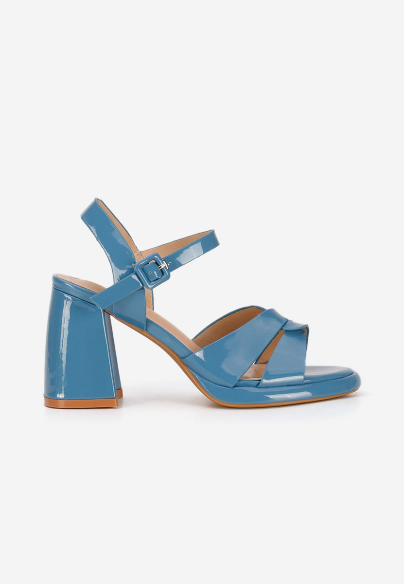 Sandale cu toc gros Lorenda albastre