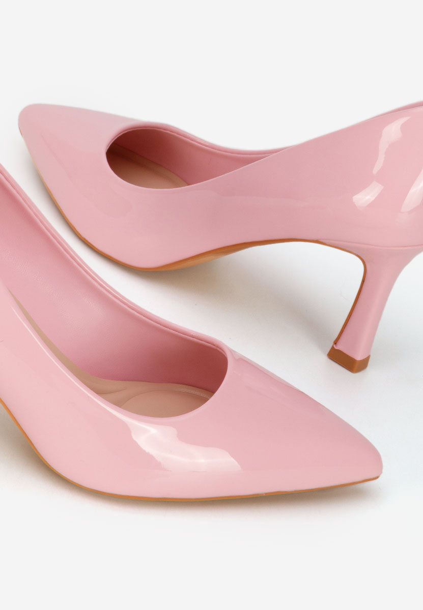 Pantofi cu toc subtire Patricka roz