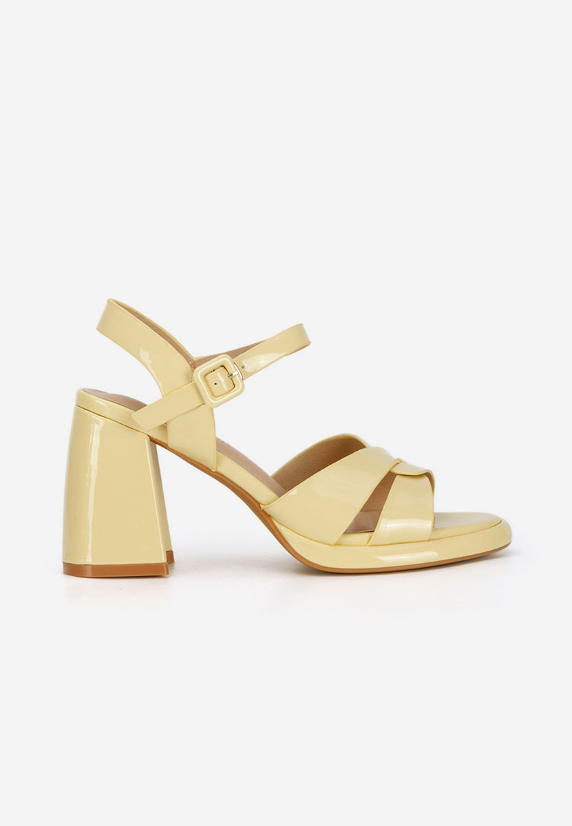 Sandale cu toc gros Lorenda galbene