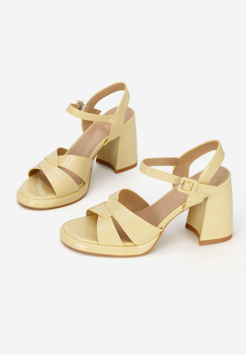Sandale cu toc gros Lorenda galbene