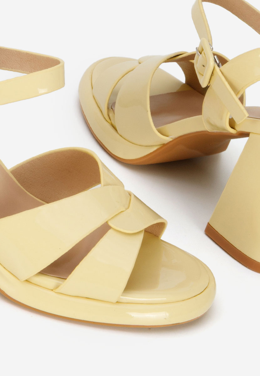 Sandale cu toc gros Lorenda galbene