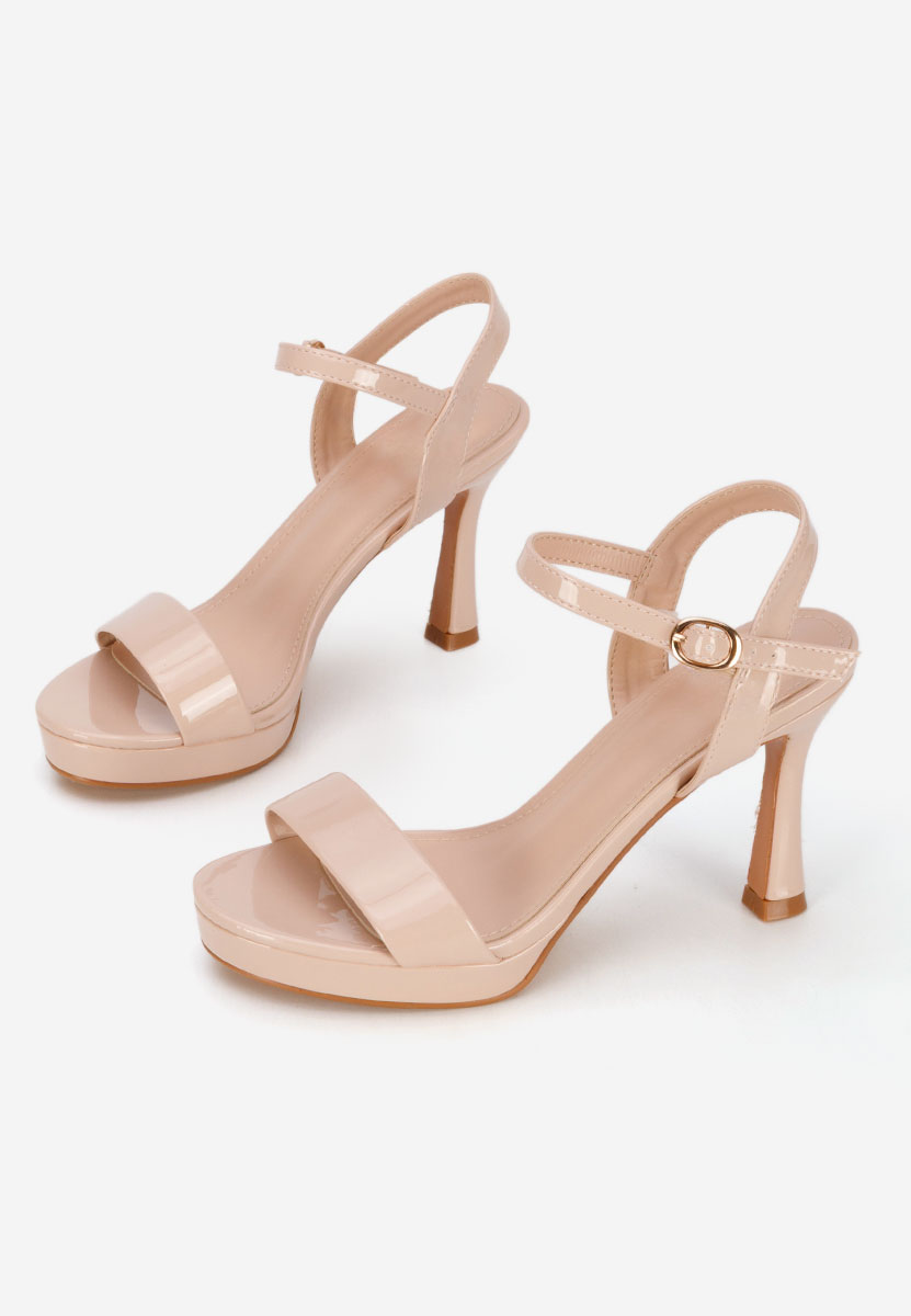 Sandale cu toc subtire Medea bej