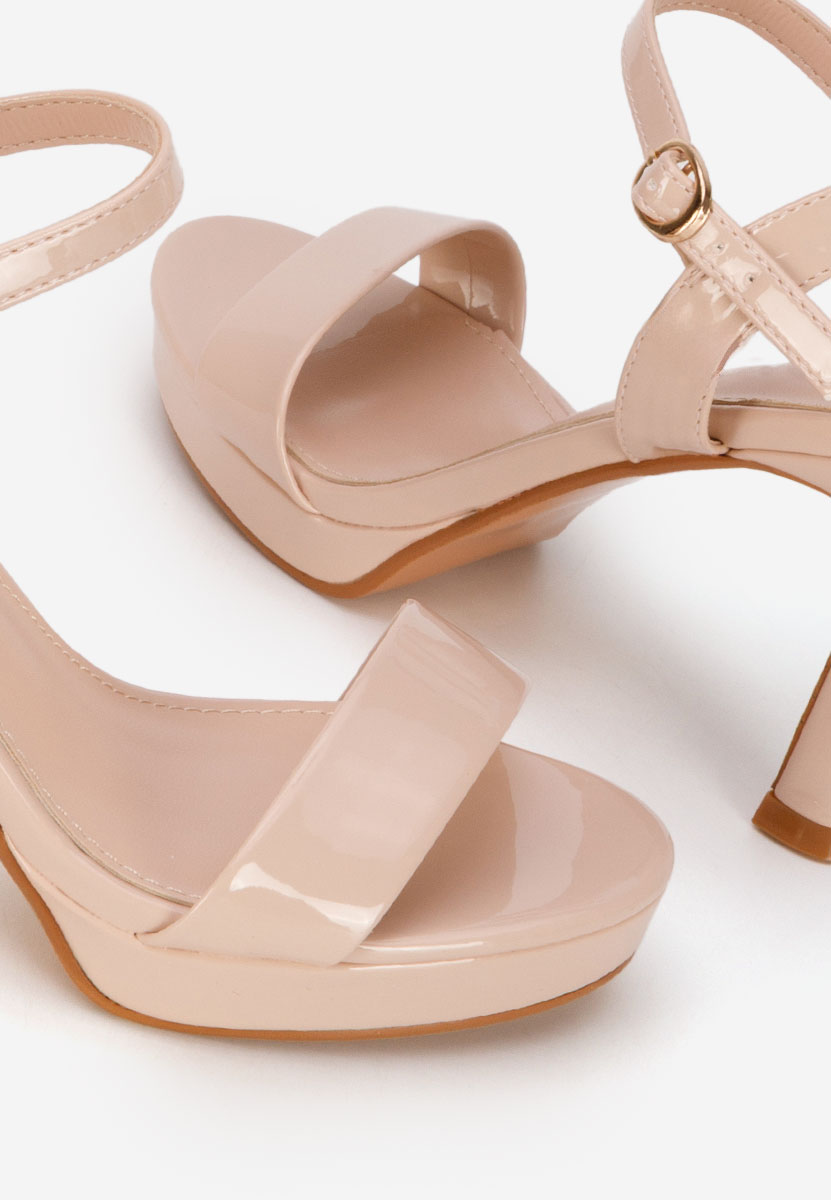 Sandale cu toc subtire Medea bej