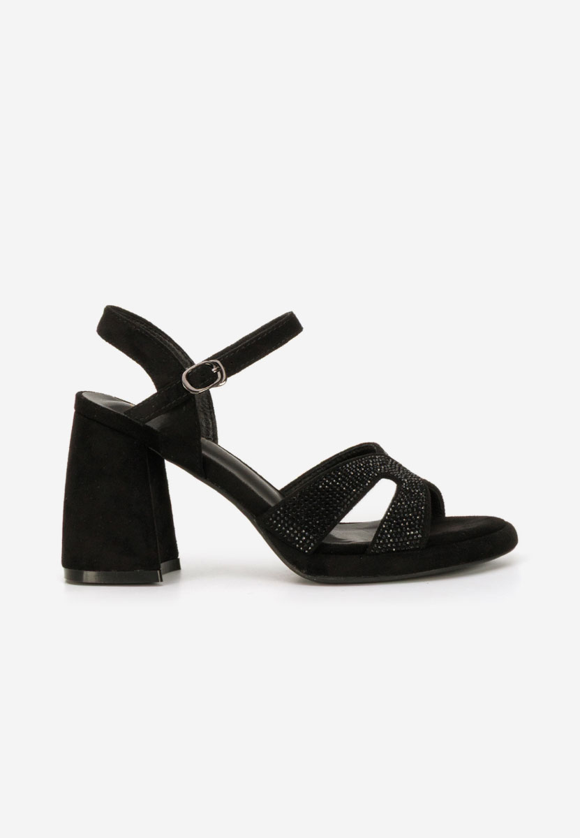 Sandale cu toc gros Madrigal negre