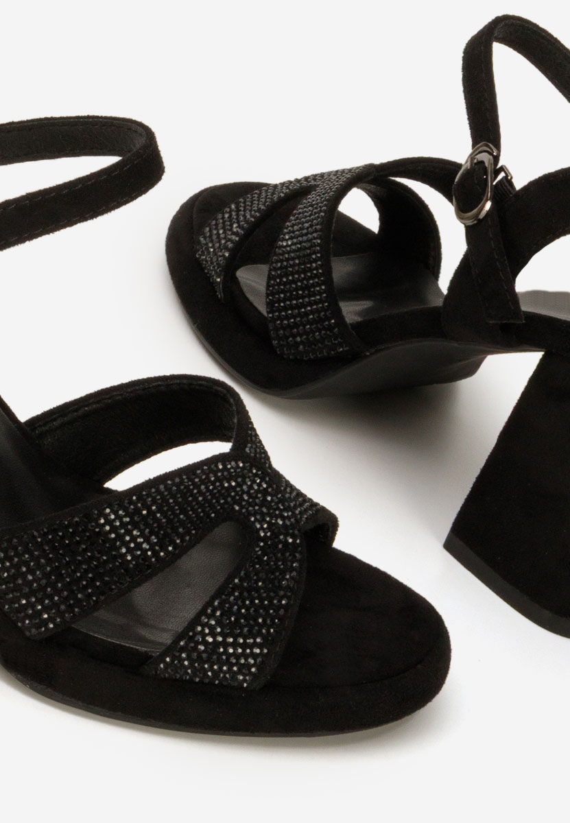 Sandale cu toc gros Madrigal negre