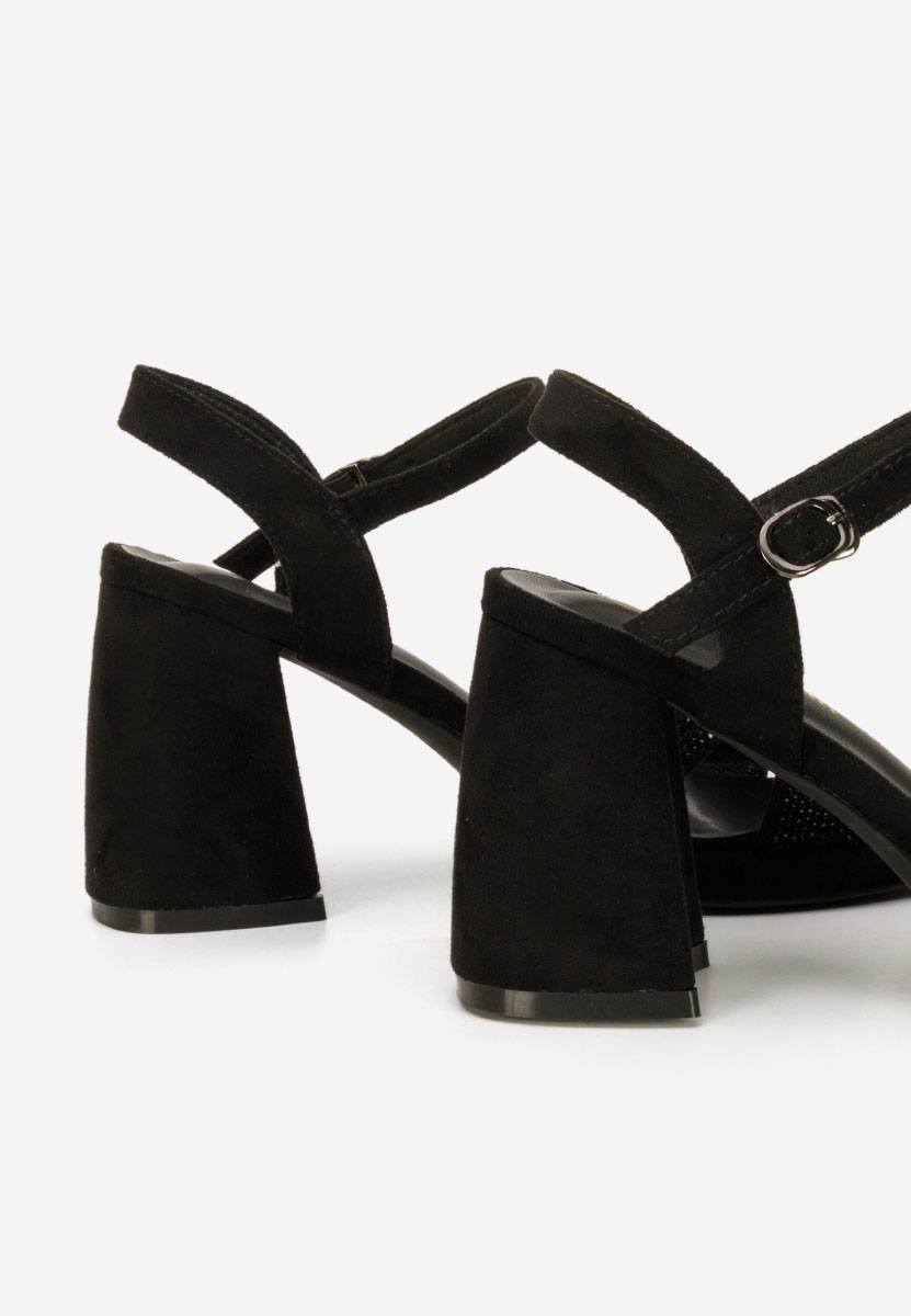 Sandale cu toc gros Madrigal negre