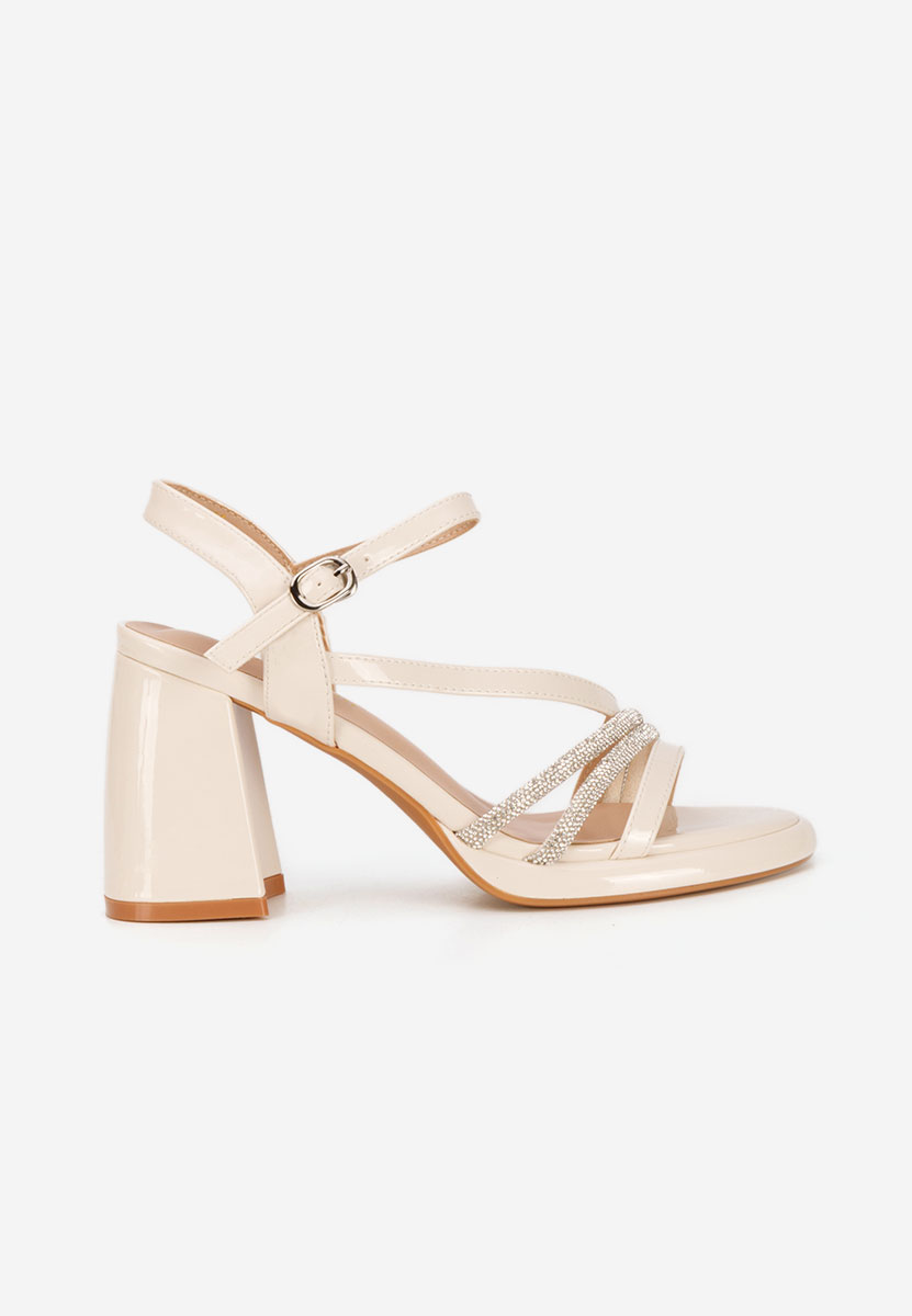 Sandale cu toc gros Bogdana bej