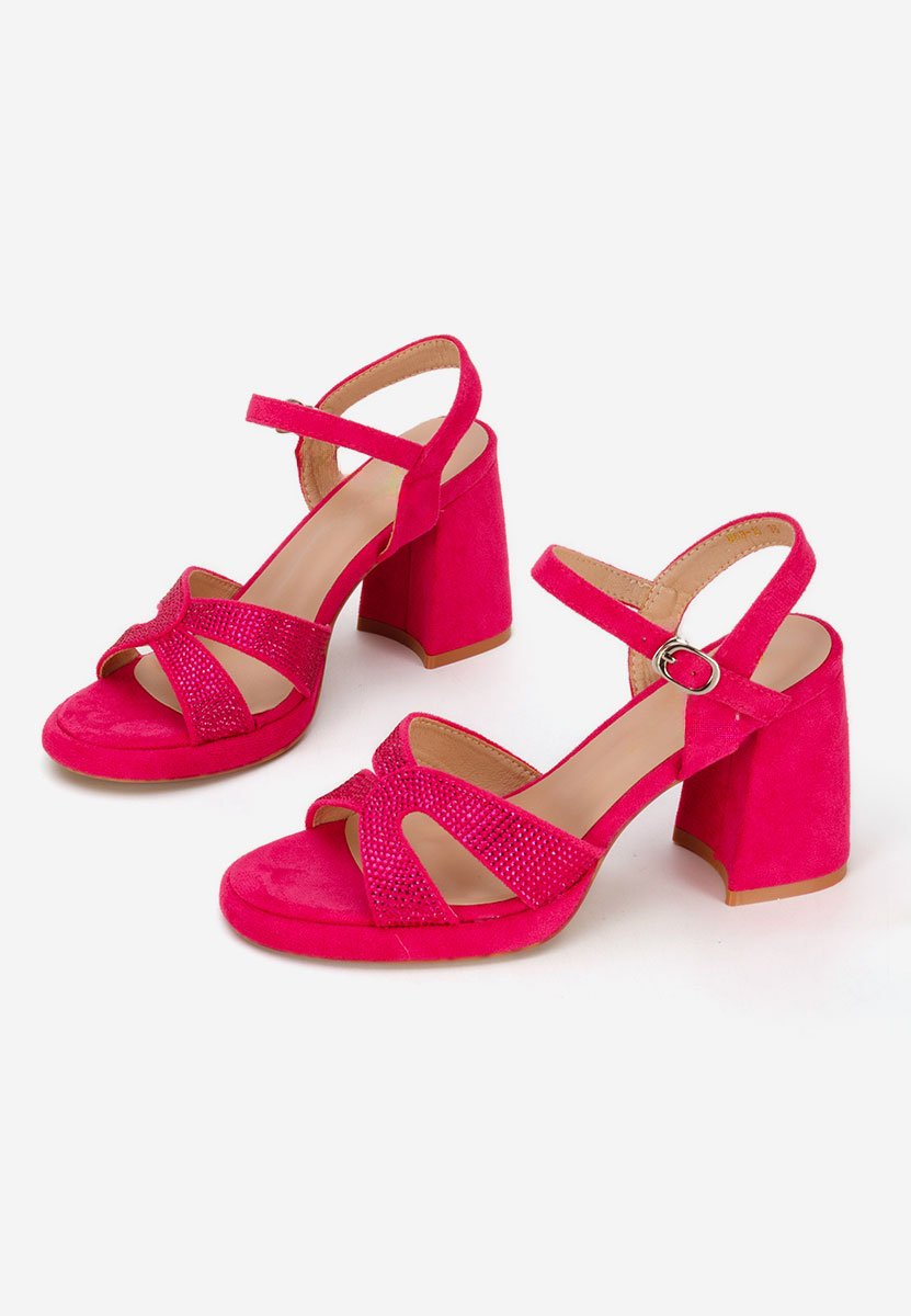 Sandale cu toc gros Madrigal fucsia