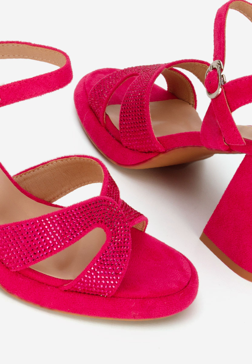 Sandale cu toc gros Madrigal fucsia