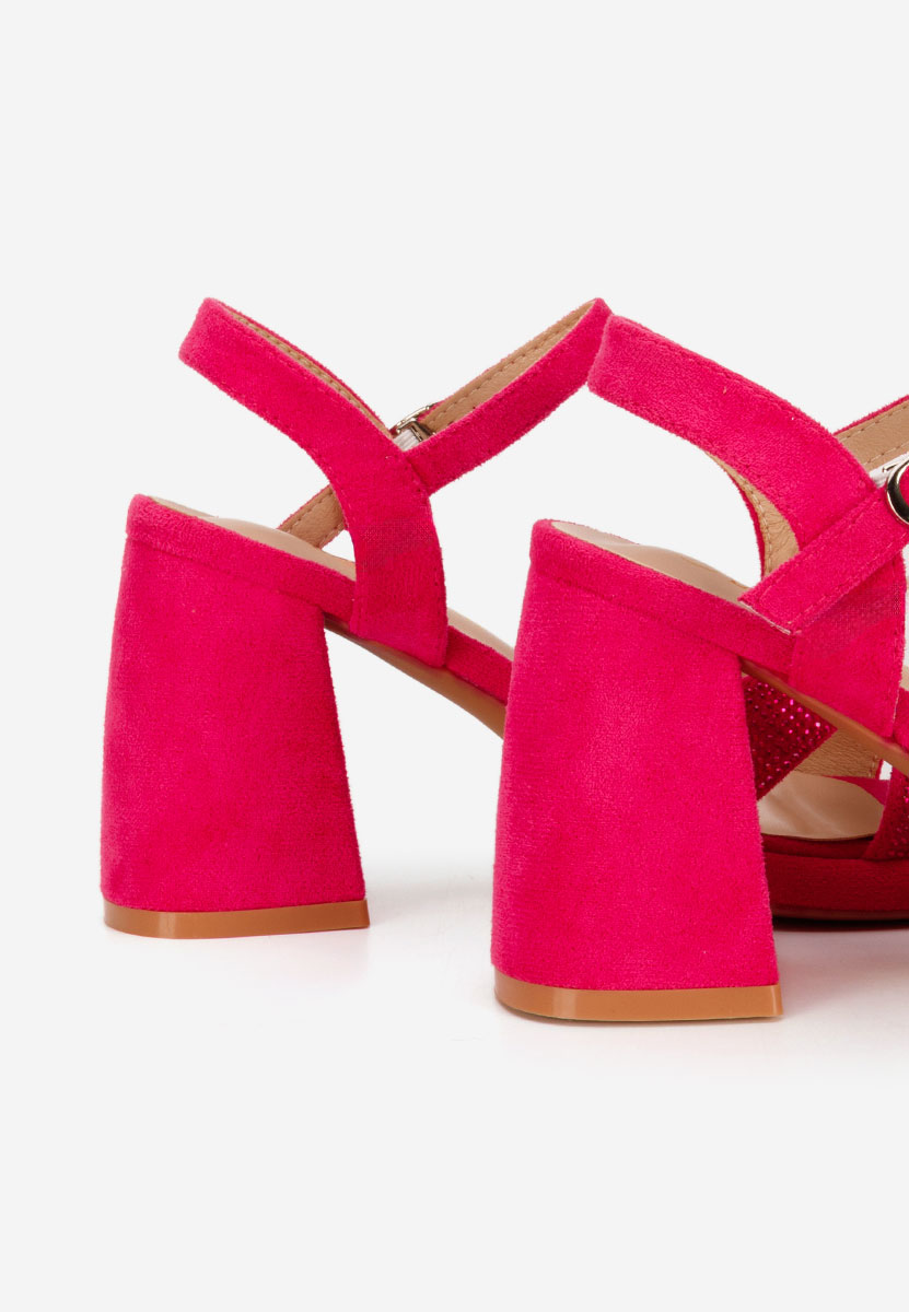 Sandale cu toc gros Madrigal fucsia