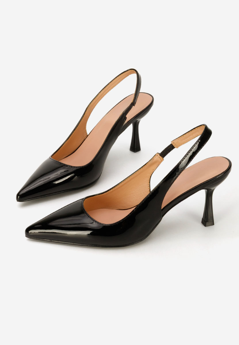 Pantofi slingback Laurina negri