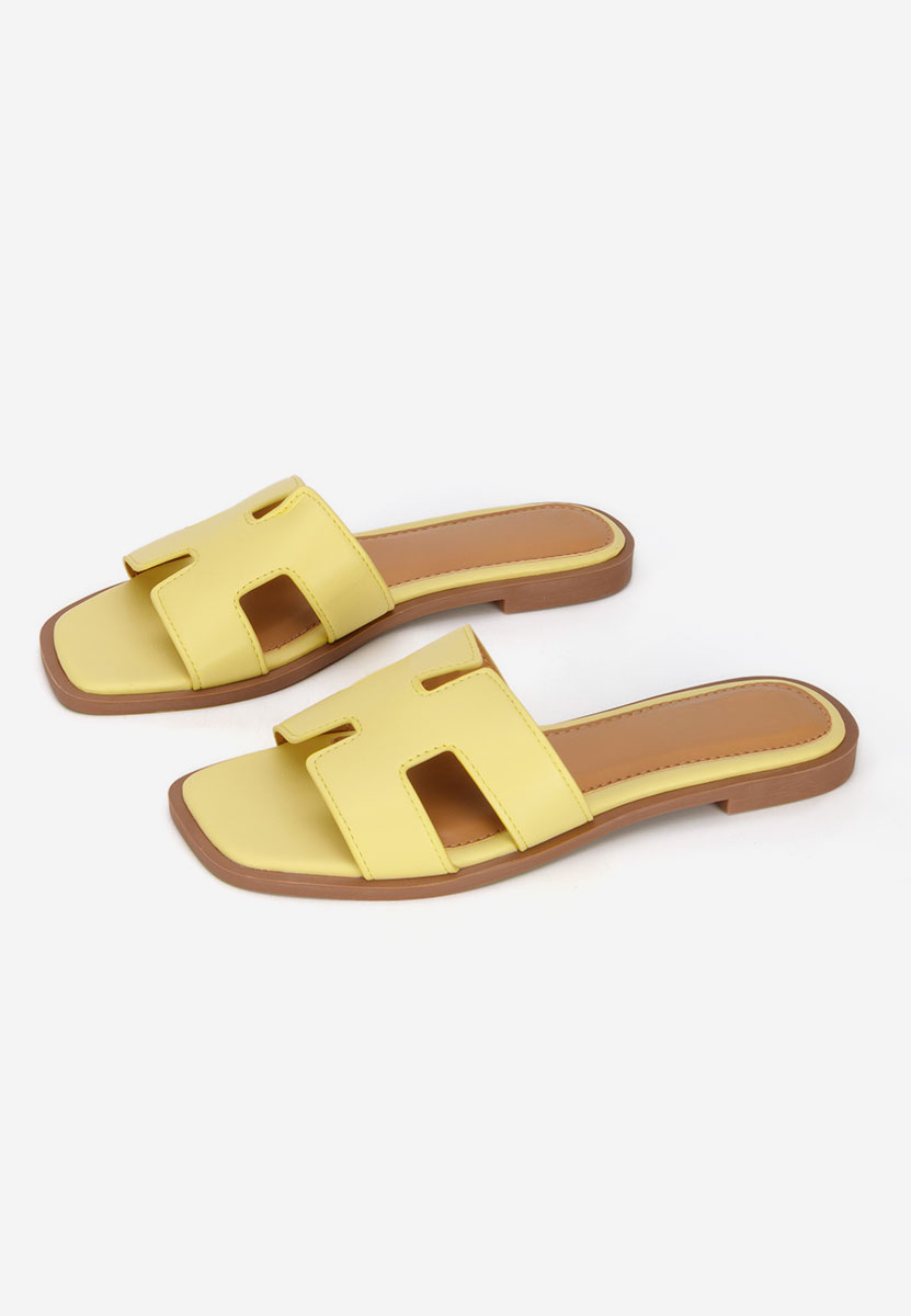 Papuci fara toc Lecya galbeni