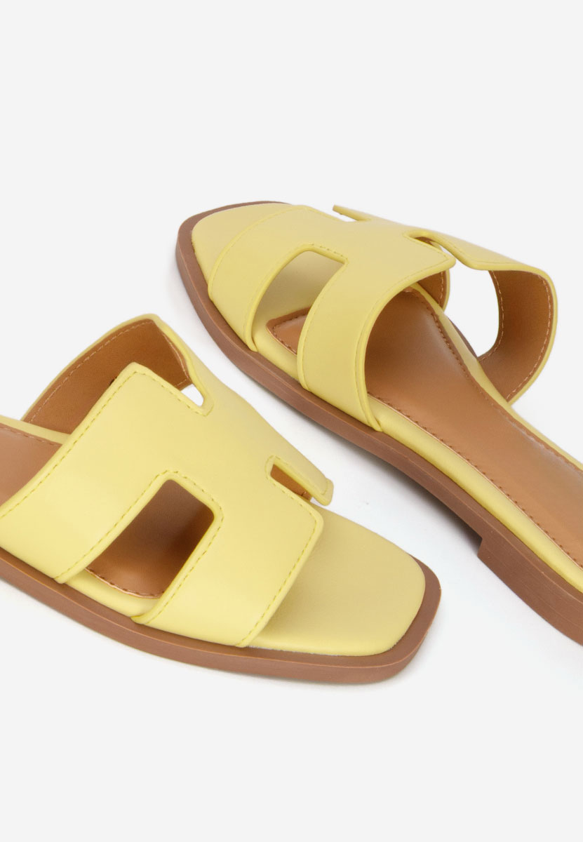 Papuci fara toc Lecya galbeni