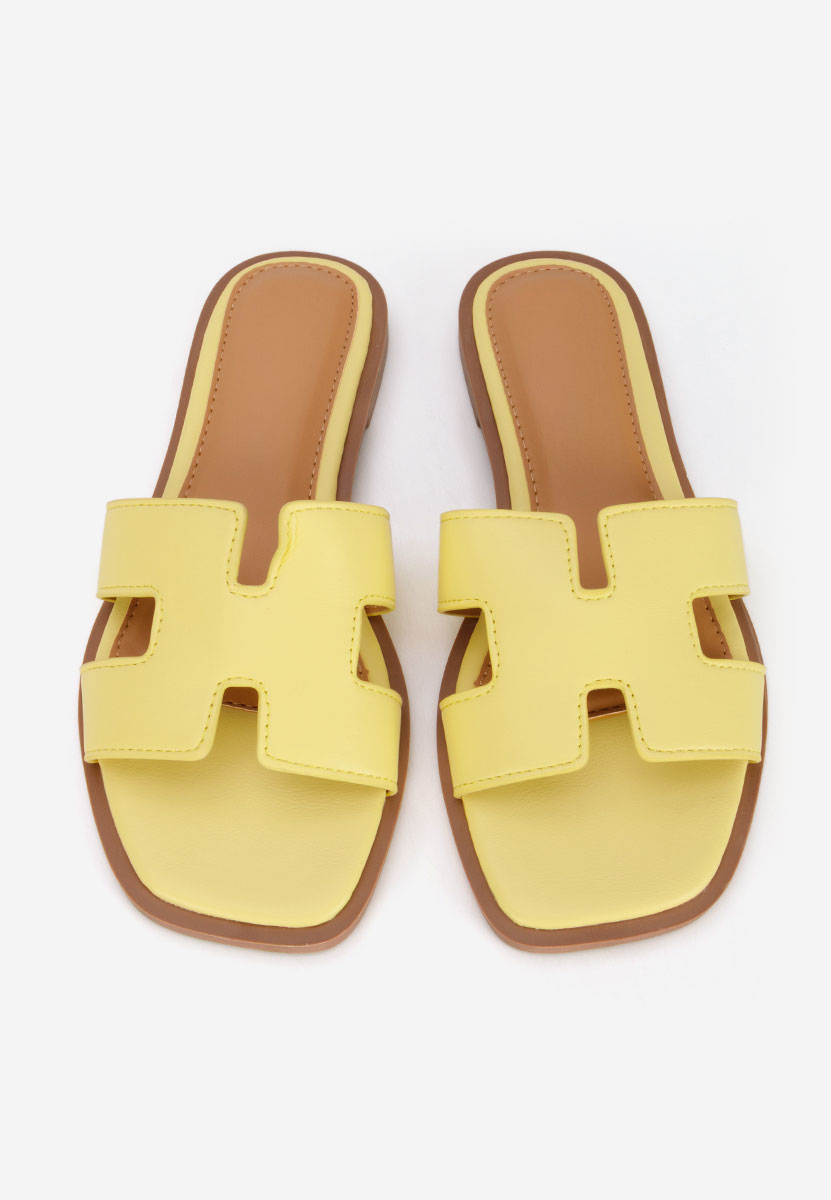 Papuci fara toc Lecya galbeni