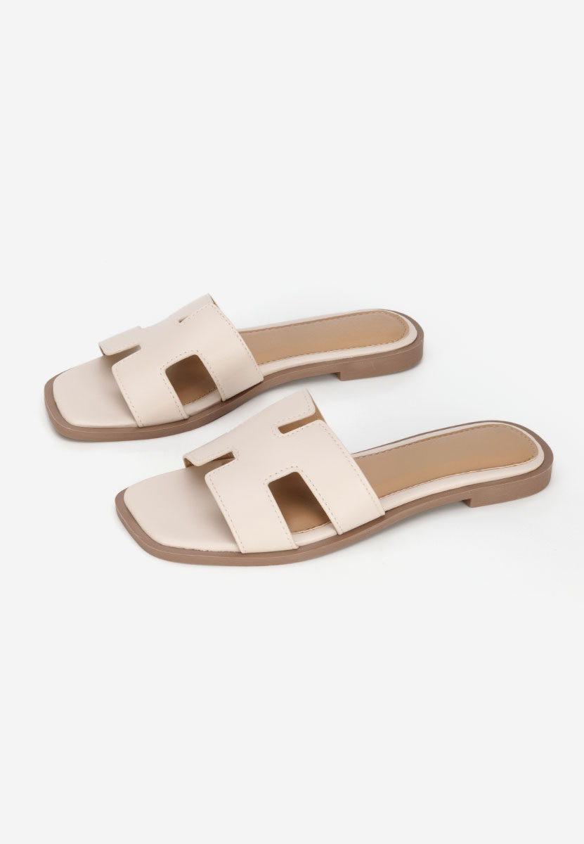 Papuci fara toc Lecya bej