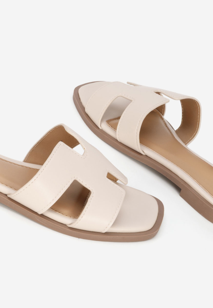 Papuci fara toc Lecya bej