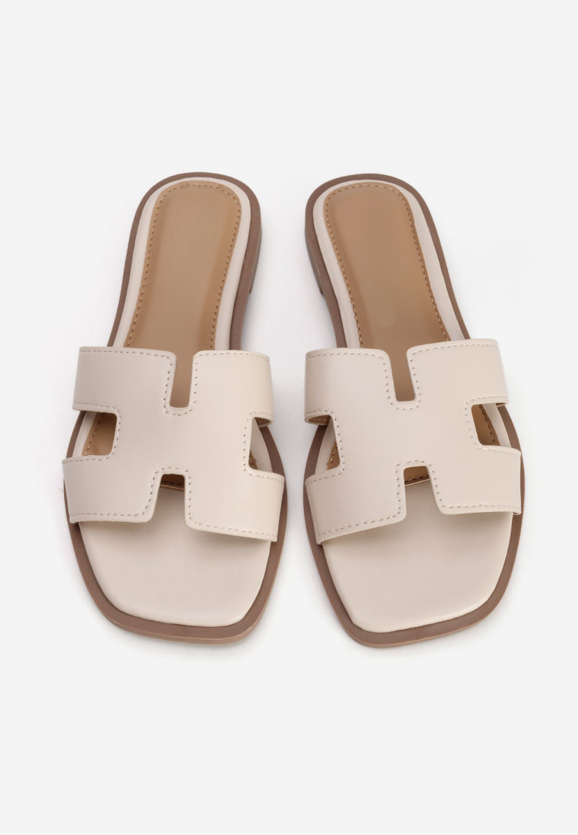 Papuci fara toc Lecya bej