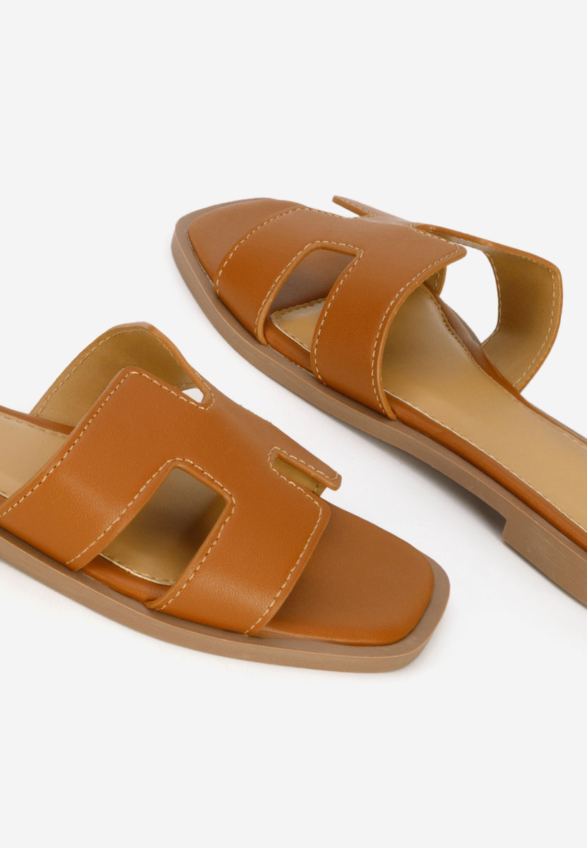 Papuci fara toc Lecya camel