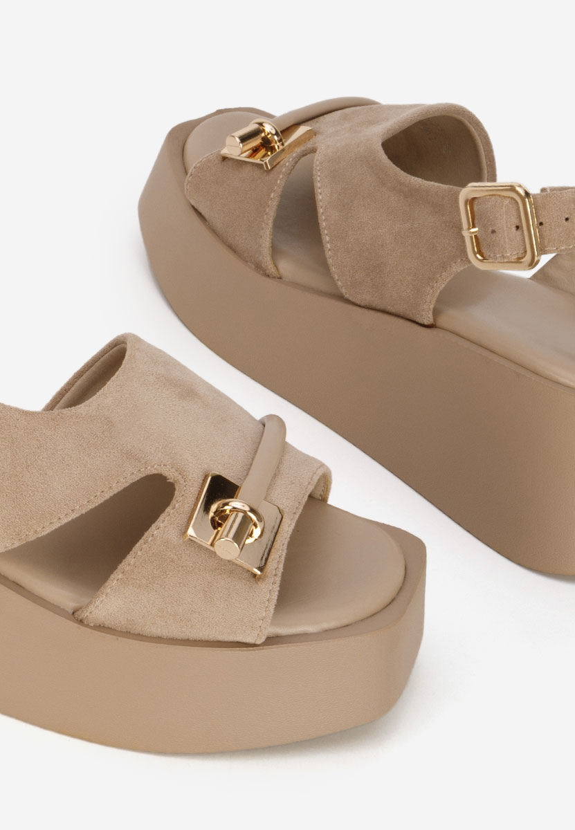 Sandale cu platforma Levy kaki