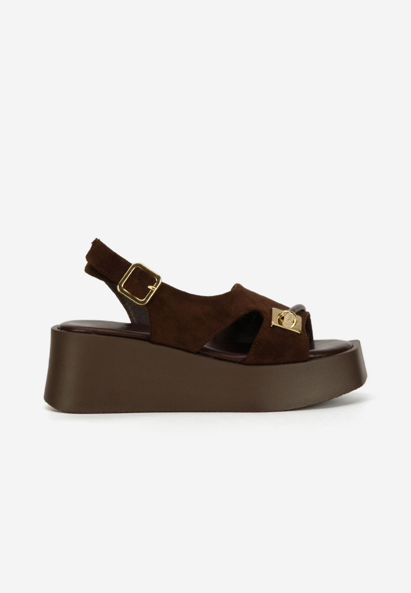 Sandale cu platforma Levy maro