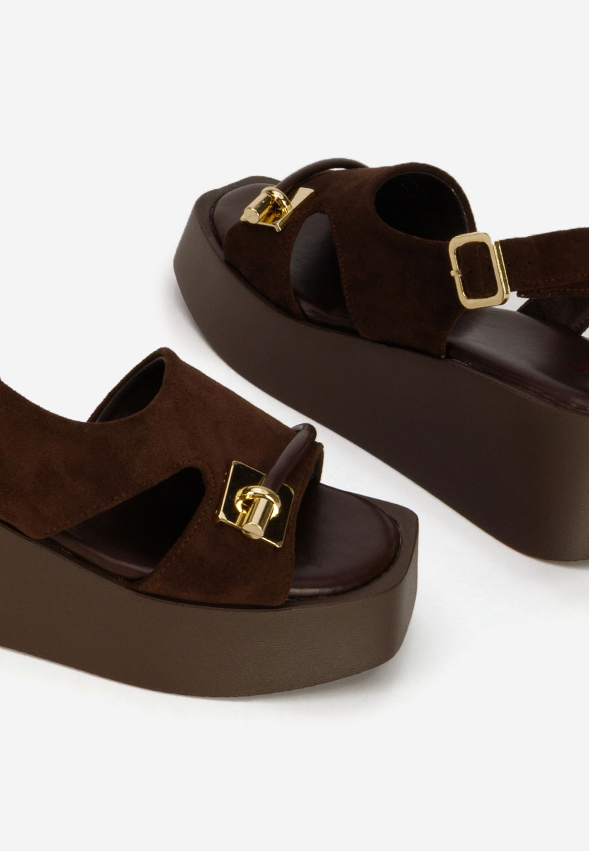 Sandale cu platforma Levy maro