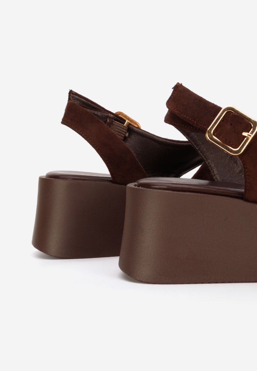 Sandale cu platforma Levy maro