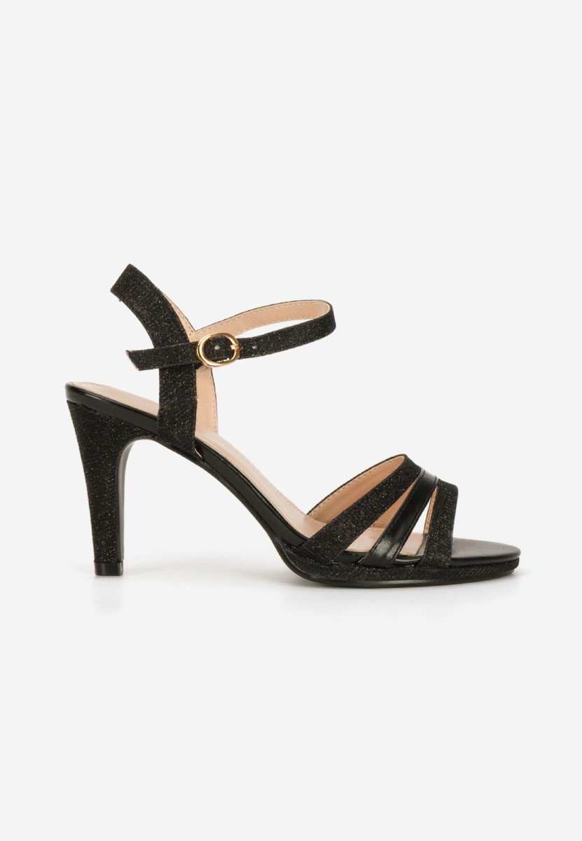 Sandale elegante cu toc Raniya negre