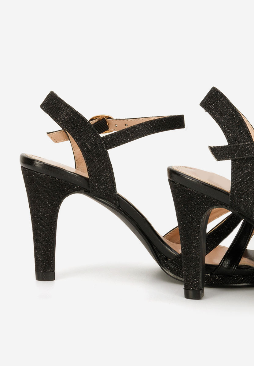 Sandale elegante cu toc Raniya negre