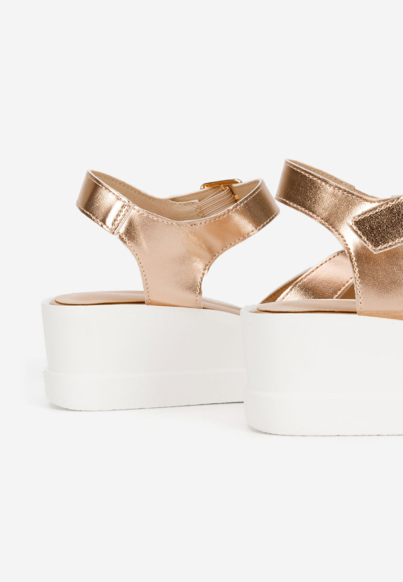 Sandale cu platforma Barkita champagne