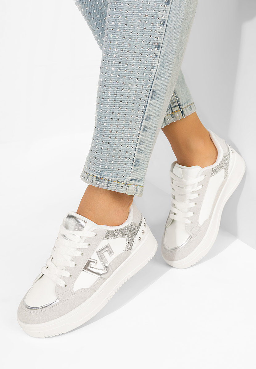 Sneakers dama Taunya albi