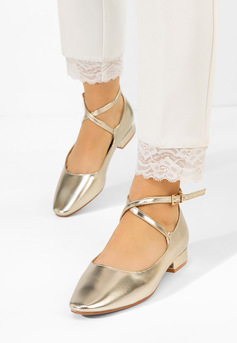 Pantofi cu toc mic Hurania aurii