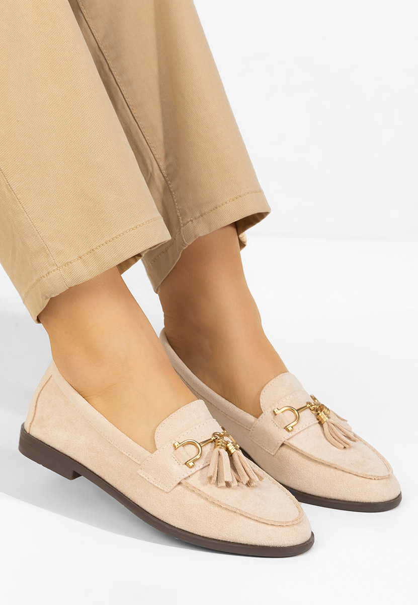 Mocasini dama Reeia bej