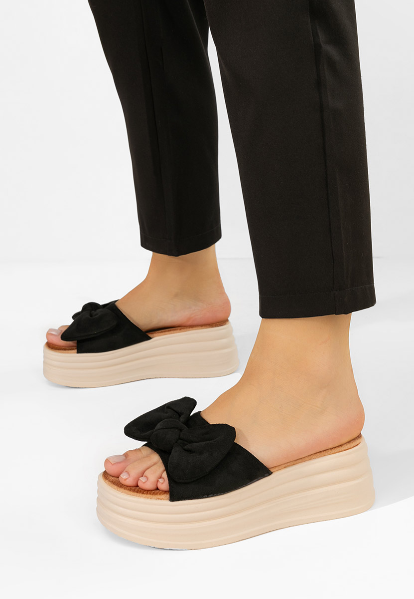 Papuci cu platformă Elarya negri