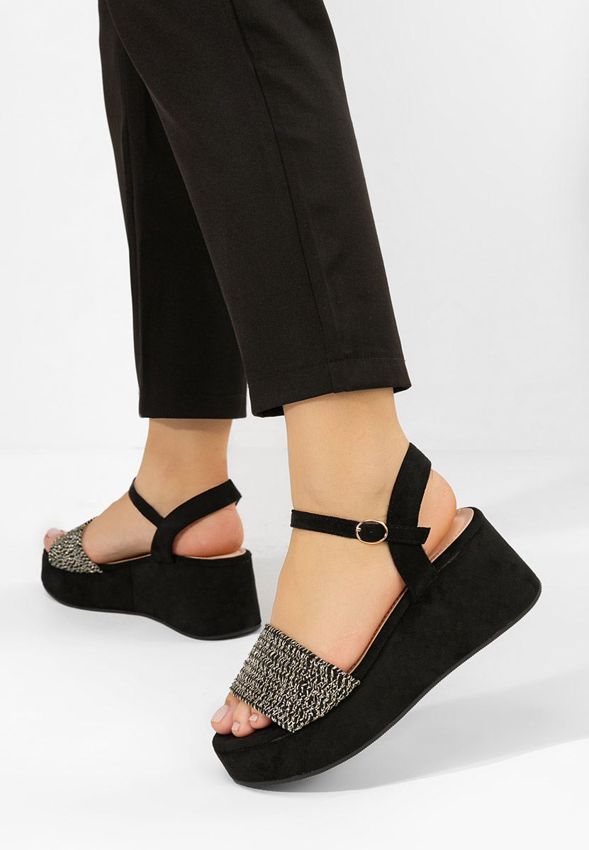 Sandale cu platformă Yvania negre