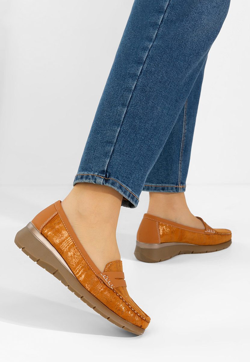 Mocasini dama Martinea camel