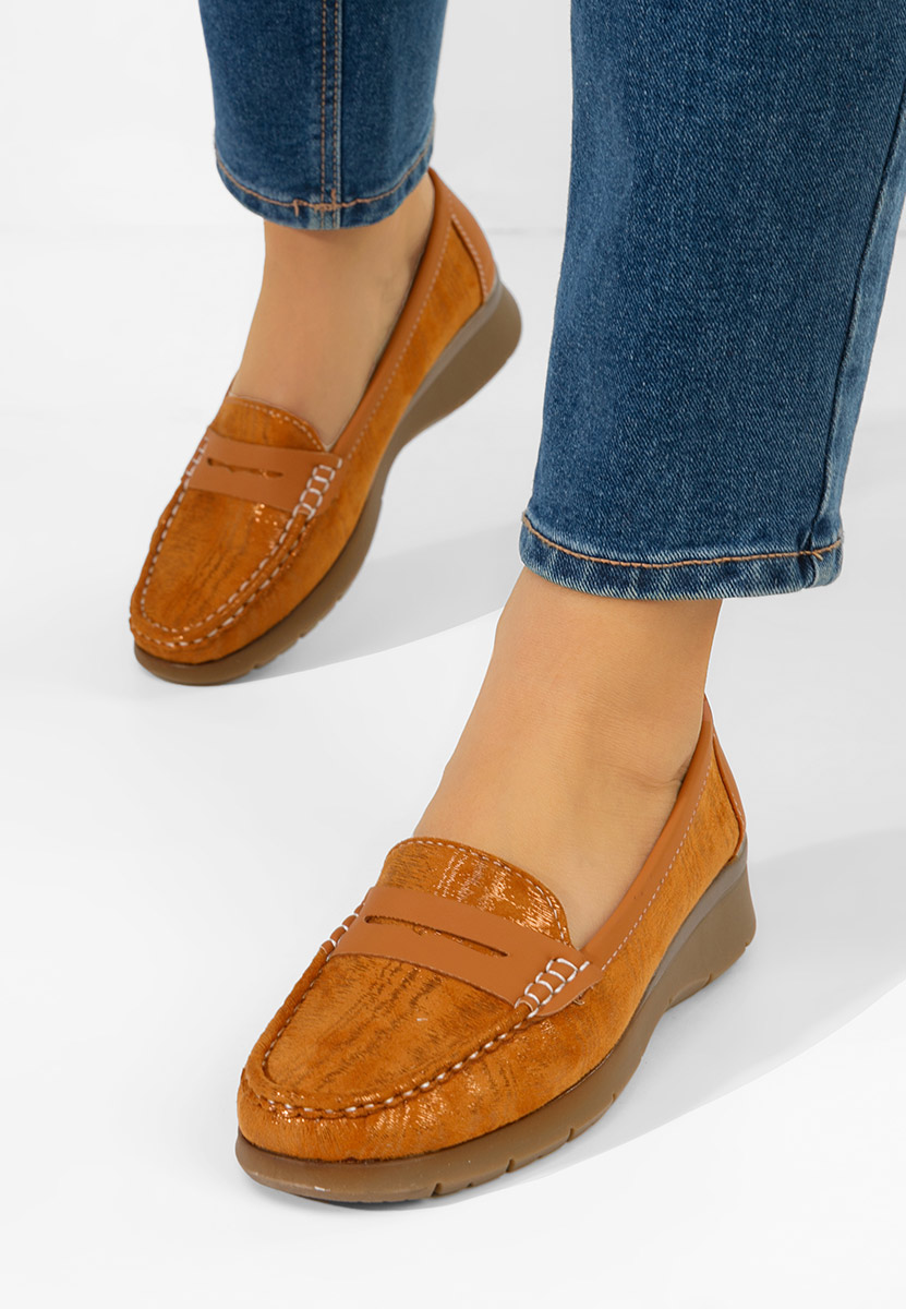 Mocasini dama Martinea camel