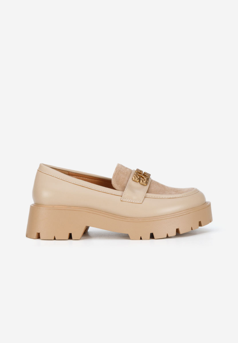 Mocasini cu talpa groasa Karamela kaki