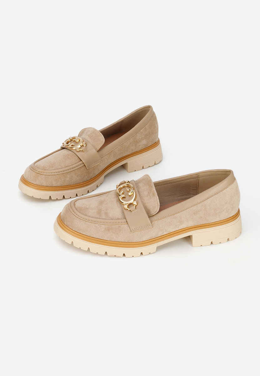 Mocasini dama cu talpa groasa Lenisia kaki