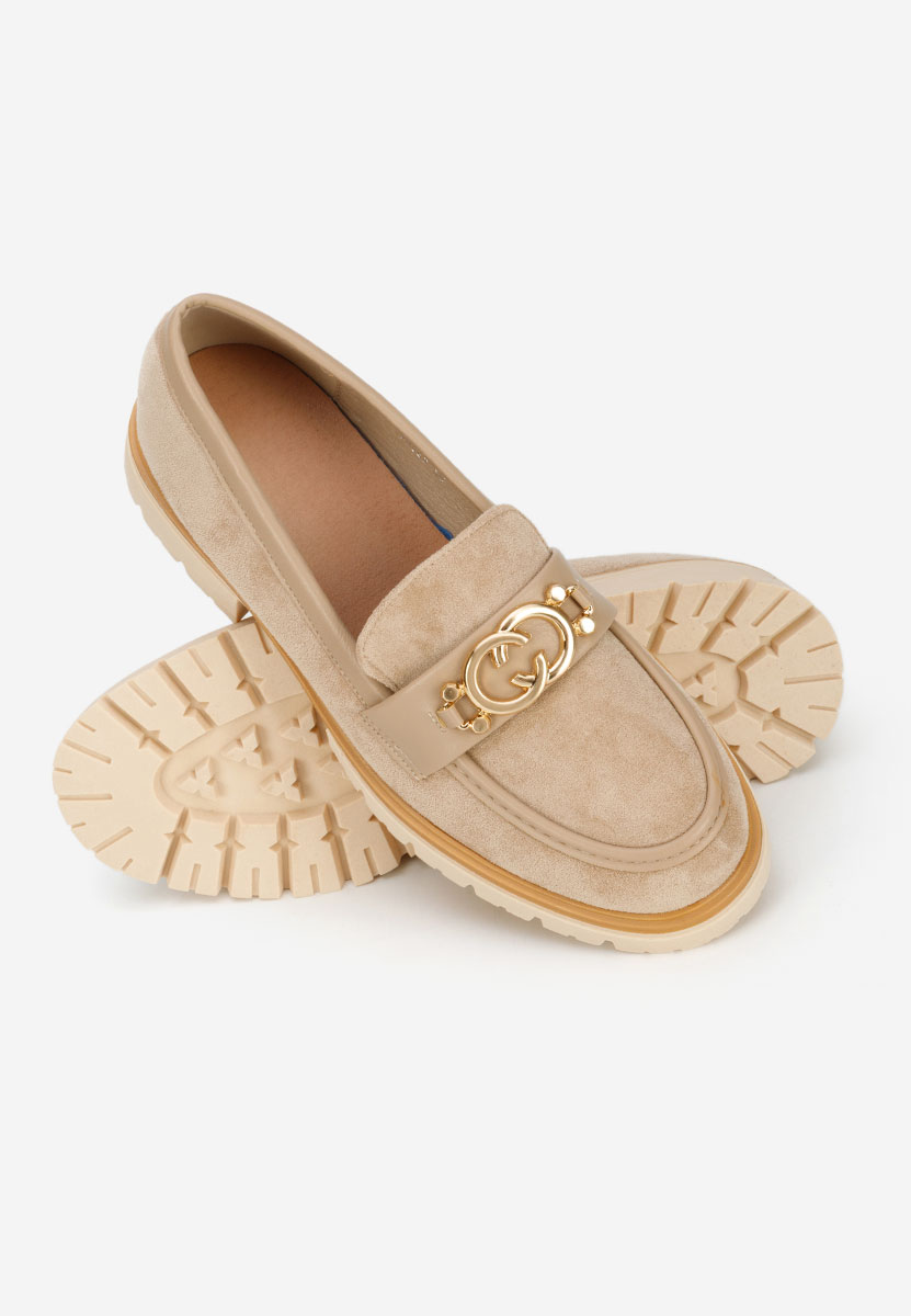 Mocasini dama cu talpa groasa Lenisia kaki