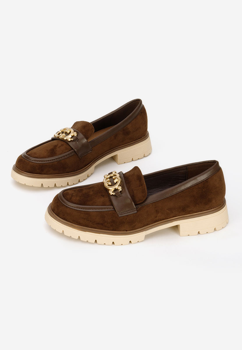 Mocasini dama cu talpa groasa Lenisia maro