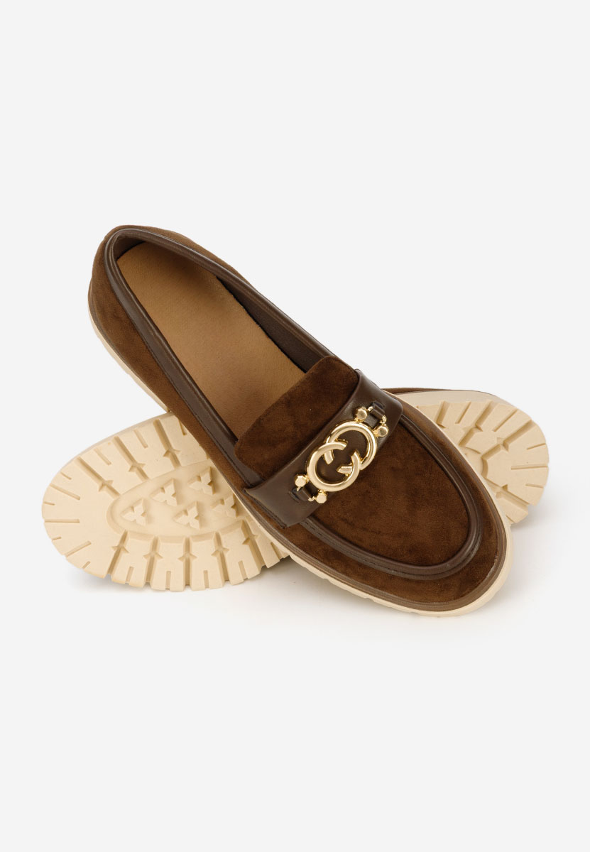 Mocasini dama cu talpa groasa Lenisia maro